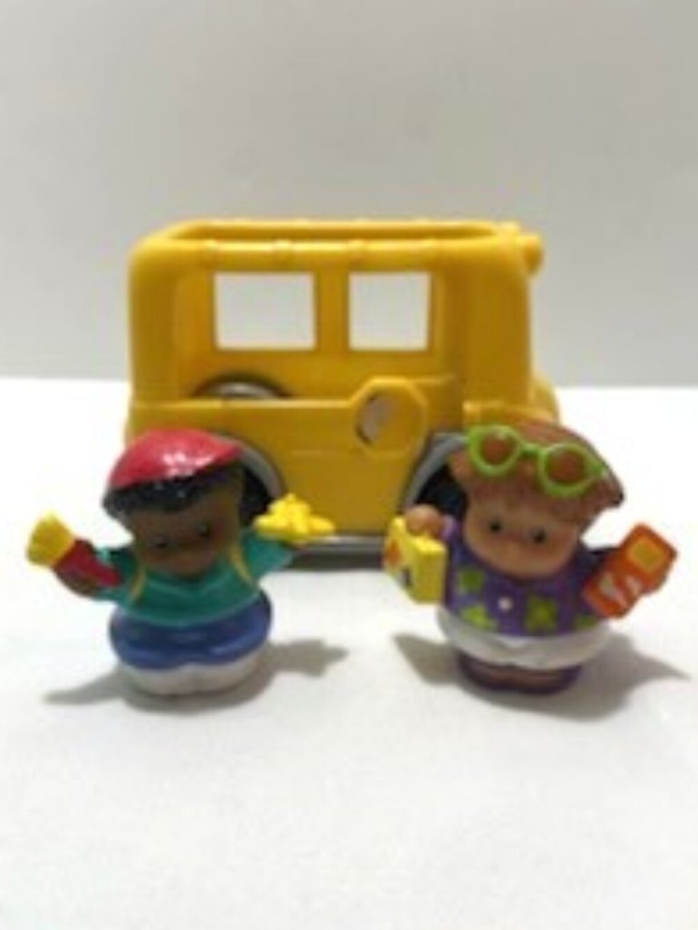 Fisher Price Little People School Bus 2 Figures Vintage Retro Classic